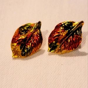 🍂🧡💛💚 Autumn Leaf Earrings